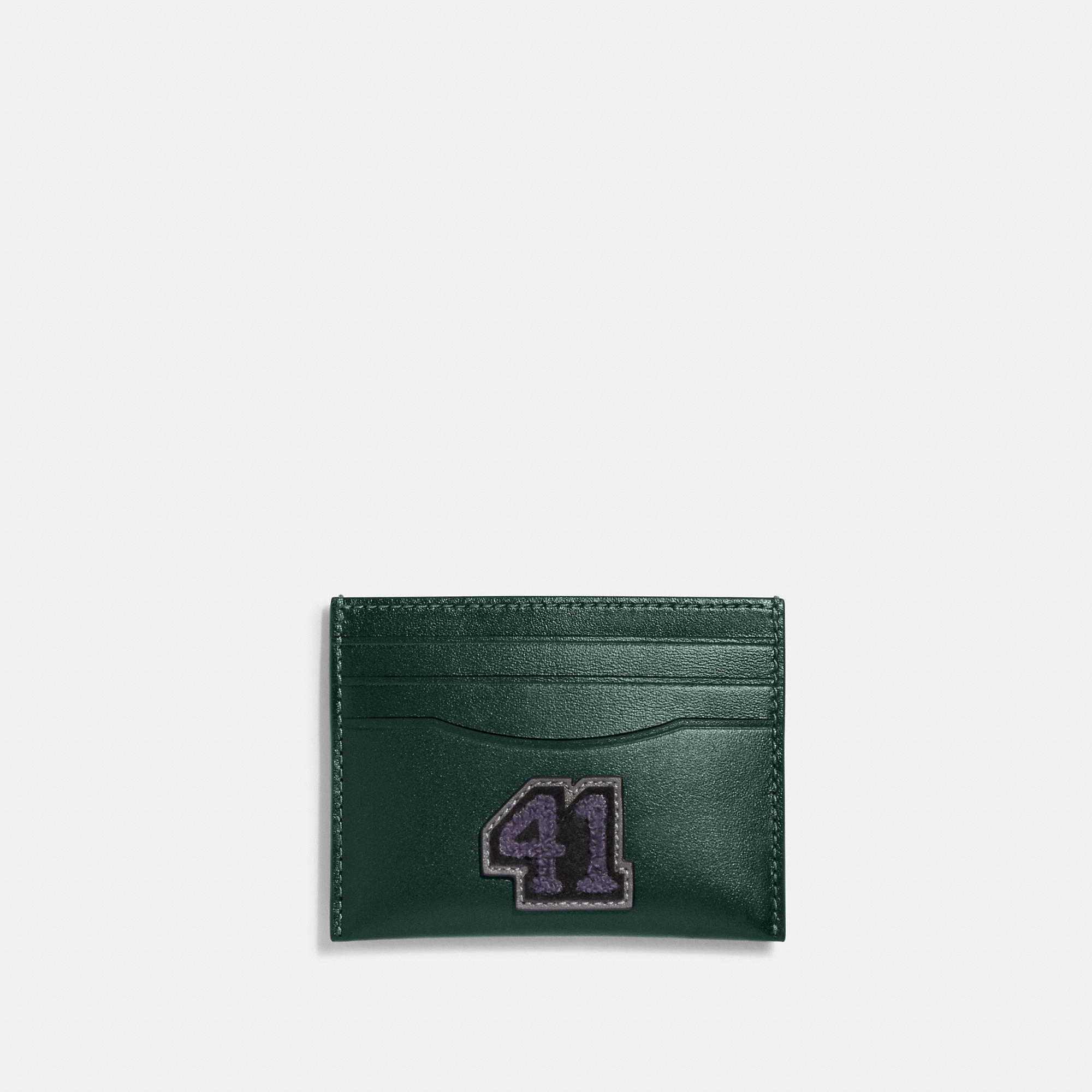 Coach Outlet Card Case With Varsity Patch In Green