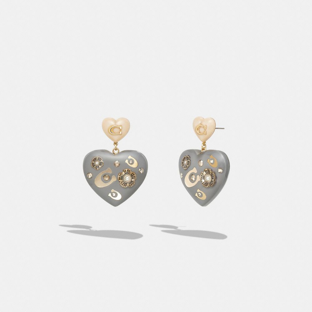 Signature Heart Statement Drop Earrings