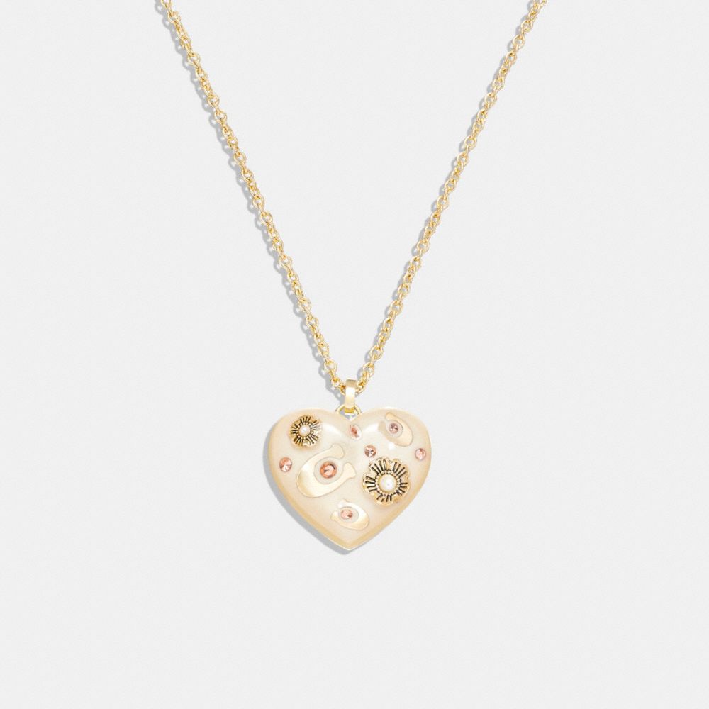 COACH®: Signature Heart Pendant Necklace