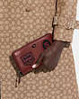 COACH®,ACCORDION ZIP WALLET WITH VARSITY PATCHES,Glovetanned Leather,Mini,Pewter/Cardinal,Detail View
