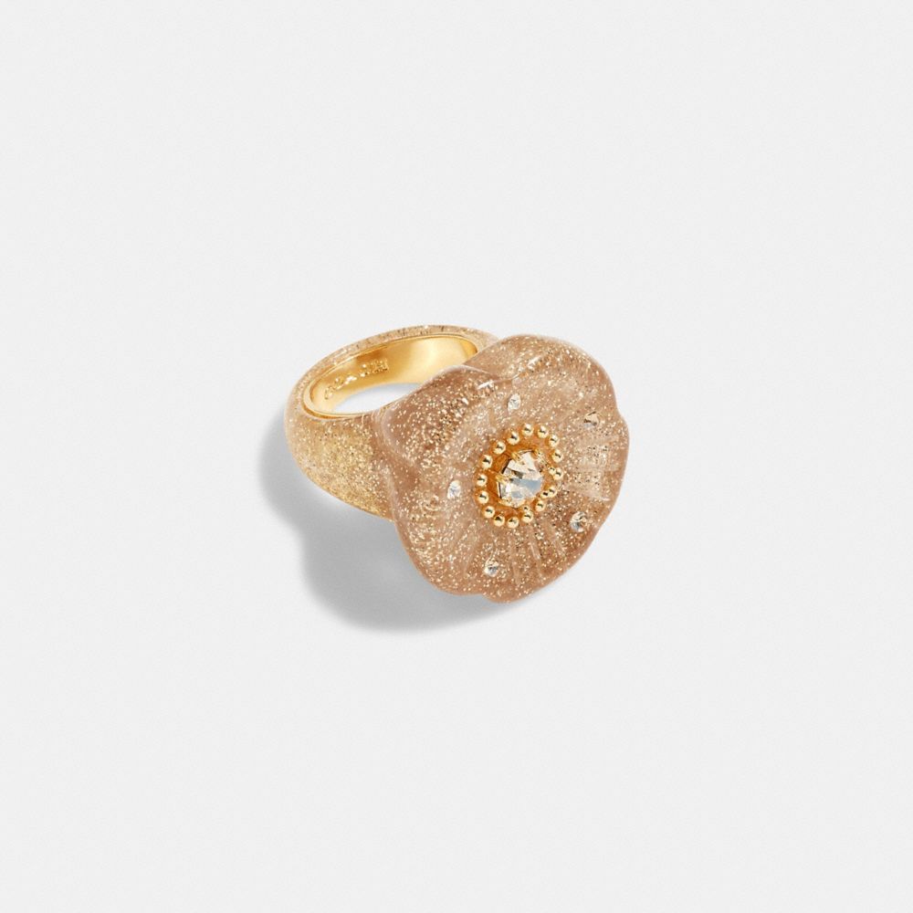 Tea Rose Resin Cocktail Ring