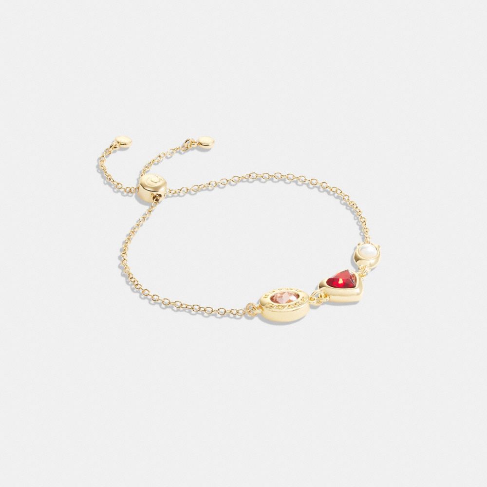 Signature Stone And Heart Slider Bracelet
