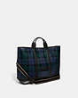 Toby Turnlock Tote With Plaid Print