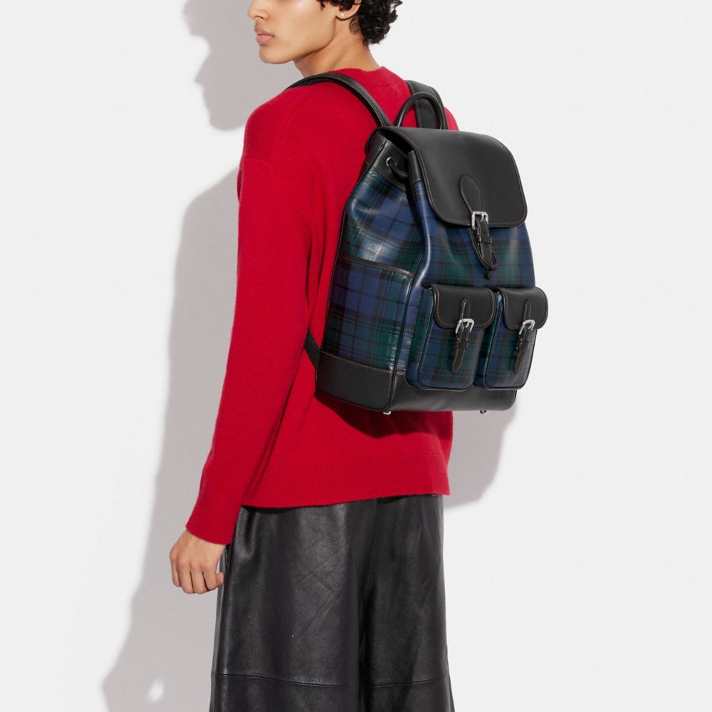 COACH®: Frankie Backpack With Plaid Print