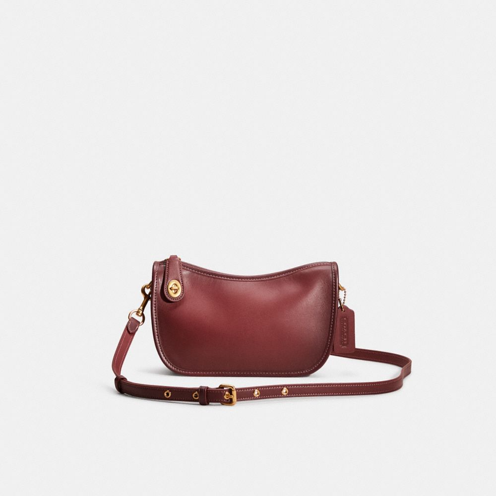 Coach Swinger Bag With Chain sale in BRASS/WINE