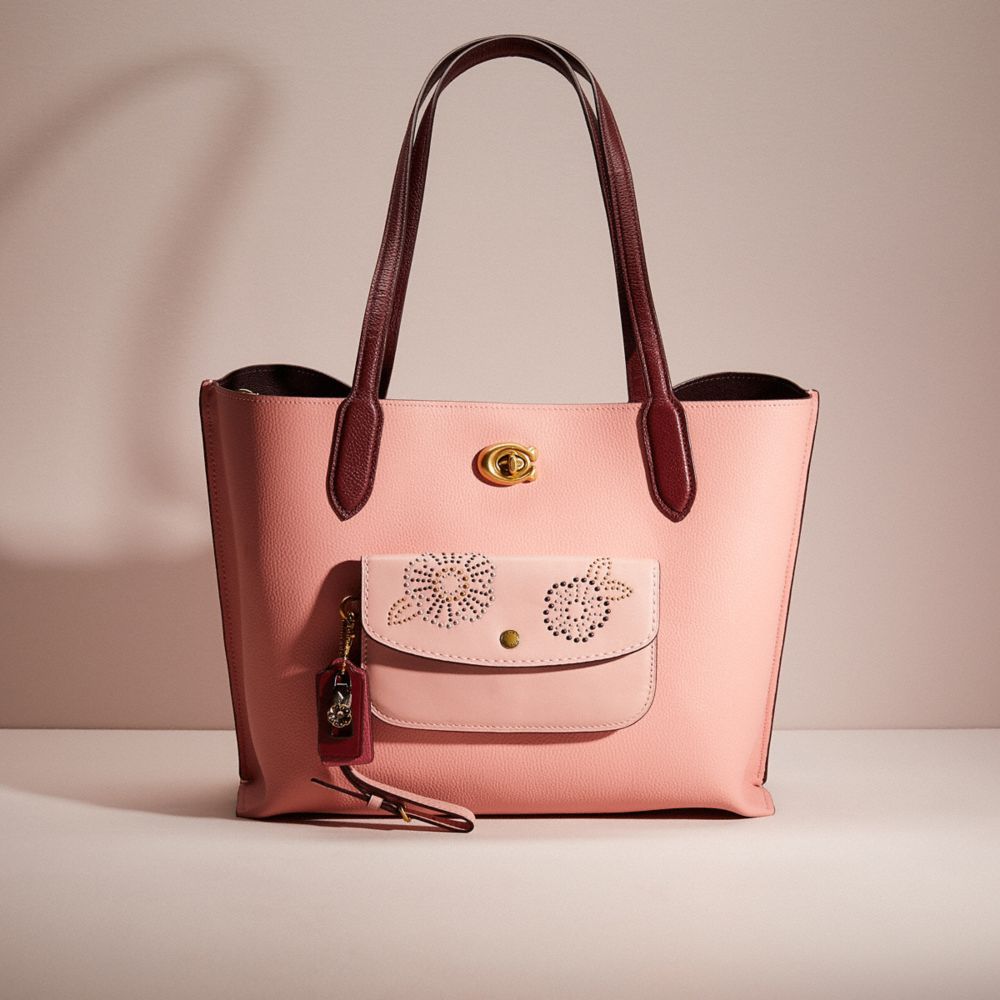 Coach Willow Tote In Colorblock With Signature Canvas Interior