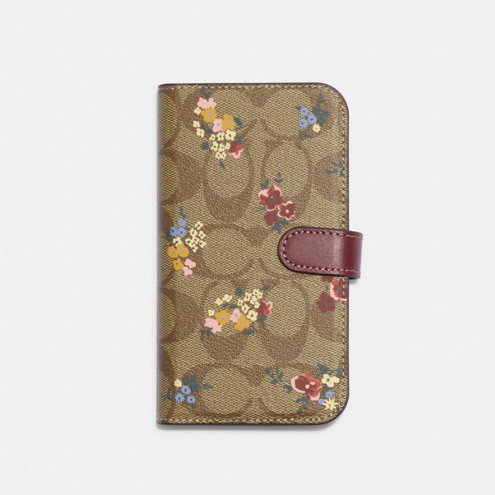 Iphone 14 Pro Folio In Signature Canvas With Wildflower