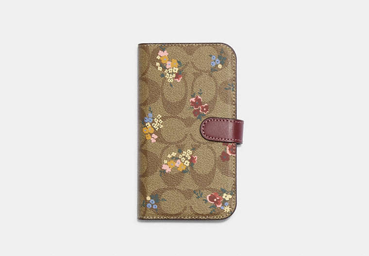Iphone 14 Pro Folio In Signature Canvas With Wildflower
