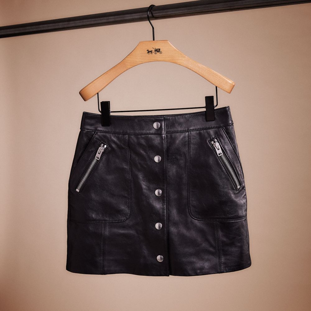Restored Leather Mini Skirt COACH®
