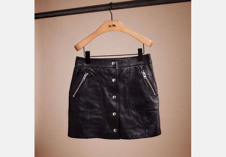 Coach Restored Leather Mini Skirt In Black | ModeSens