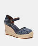 COACH®,RAINE ESPADRILLE IN SIGNATURE DENIM,Leather,Chambray,Front View