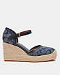 COACH®,RAINE ESPADRILLE IN SIGNATURE DENIM,Leather,Chambray,Angle View