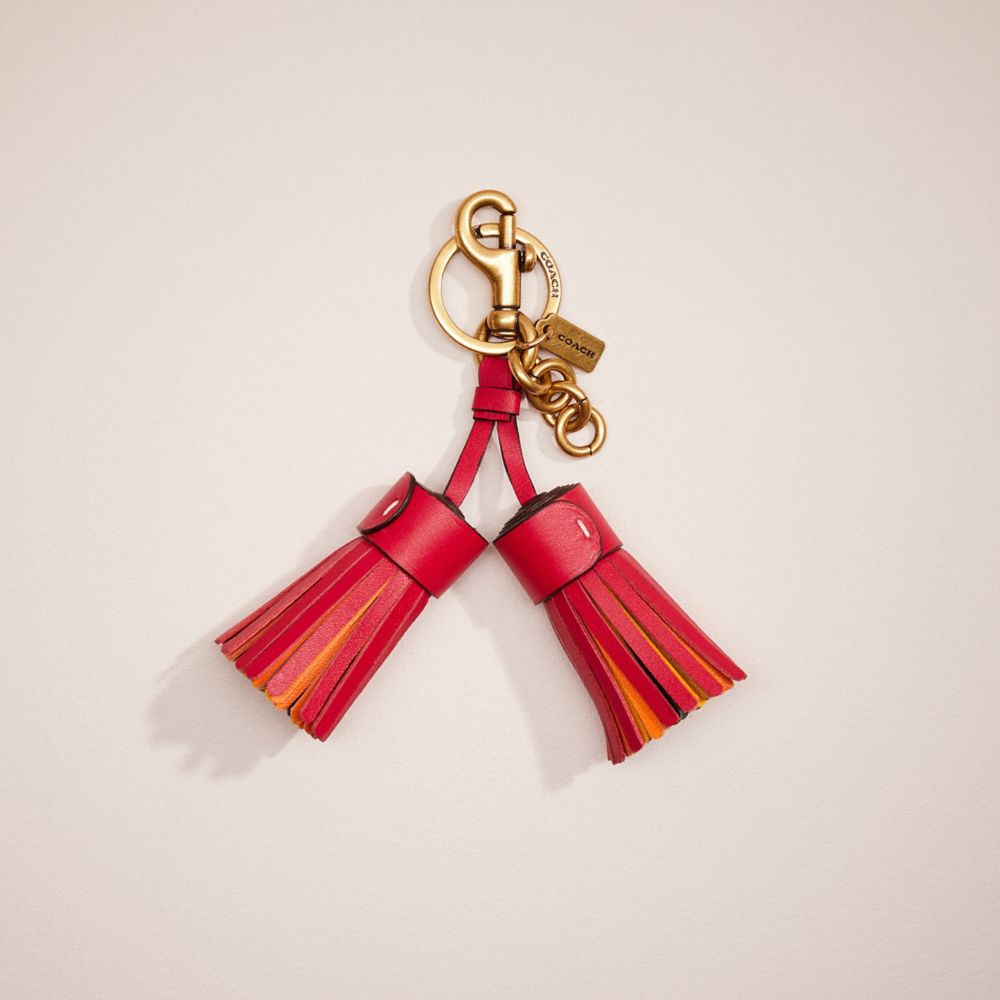 Coach Remade Colorblock Tassel Bag Charm In Rainbow