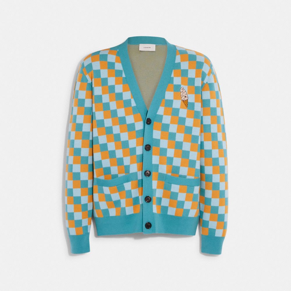 COACH® Ice Cream Checkered Cardigan