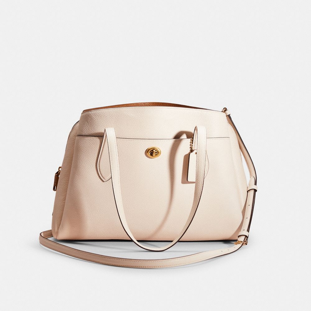 Coach Restored Lora Carryall In Brass/chalk