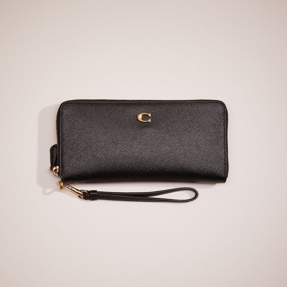 Coach Restored Continental Wallet In Brass/black