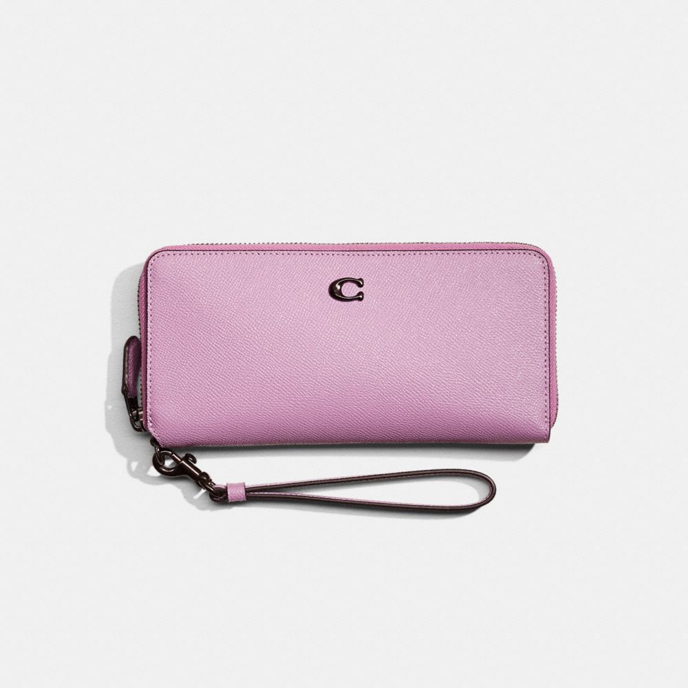 Coach Restored Continental Wallet In Pewter/violet Orchid