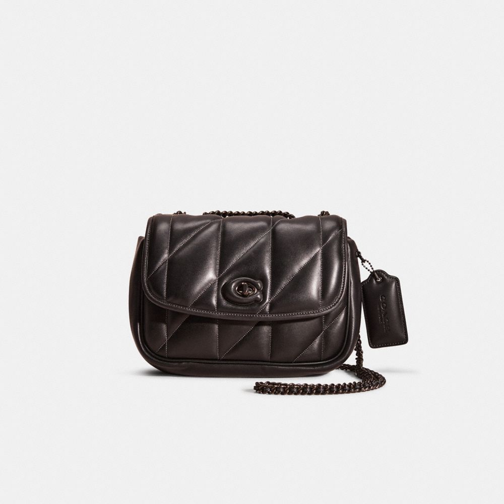 Coach Restored Pillow Madison Shoulder Bag With Quilting In Pewter/black