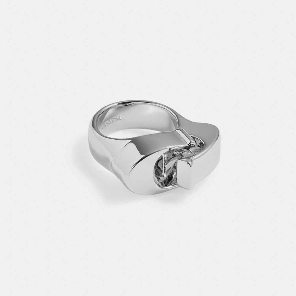 Interlocking Signature Large Ring | COACH®