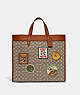 Disney X Coach Field Tote 40 In Signature Textile Jacquard With Patches