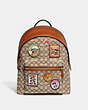 Disney X Coach Charter Backpack In Signature Textile Jacquard With Patches