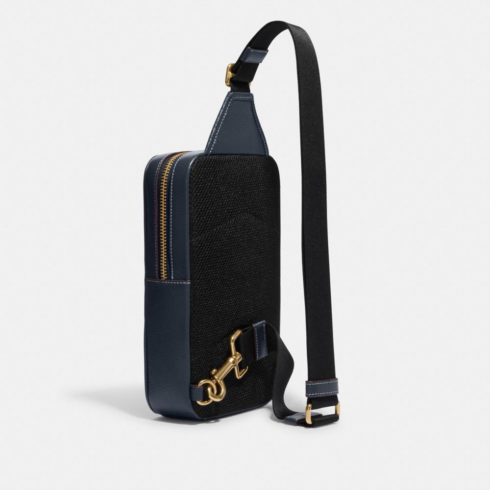 柔らかい 【COACH☆新品】サリバン パック・シグネチャー シャンブレー