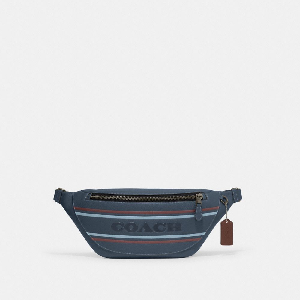 COACH®  Track Belt Bag In Colorblock Signature Canvas With Coach Stamp