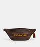 COACH®,WARREN BELT BAG WITH COACH STRIPE,Leather,Gunmetal/Mahogany Multi,Front View