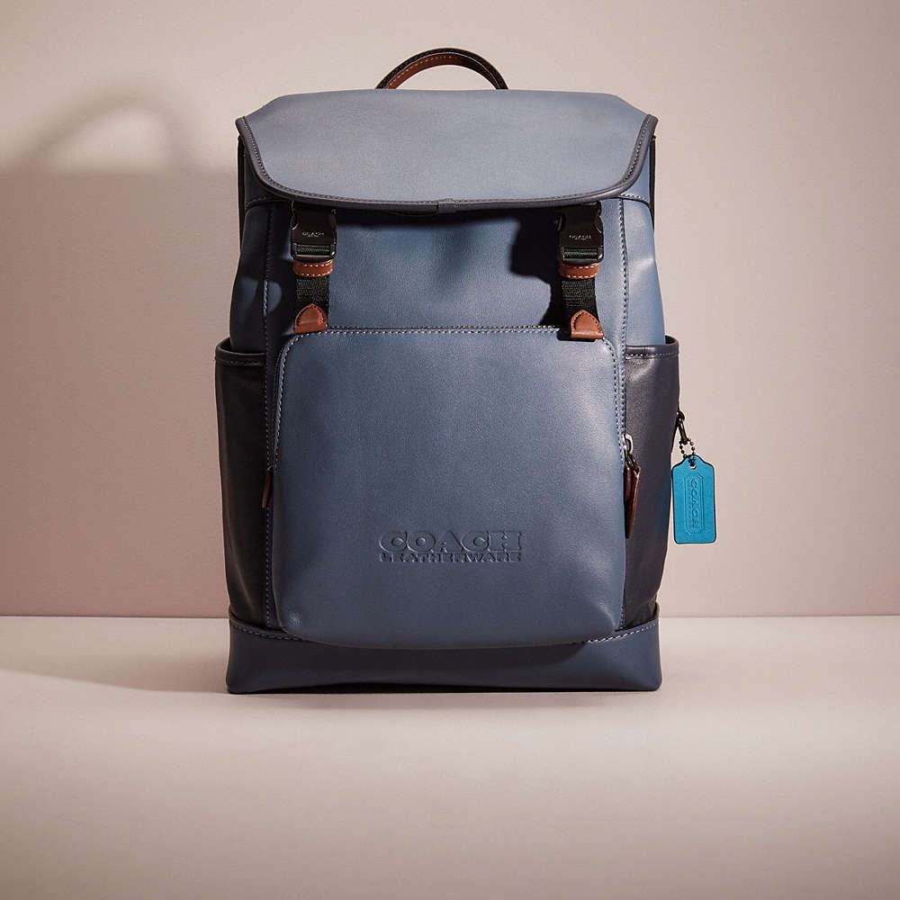 Coach Restored League Flap Backpack In Colorblock