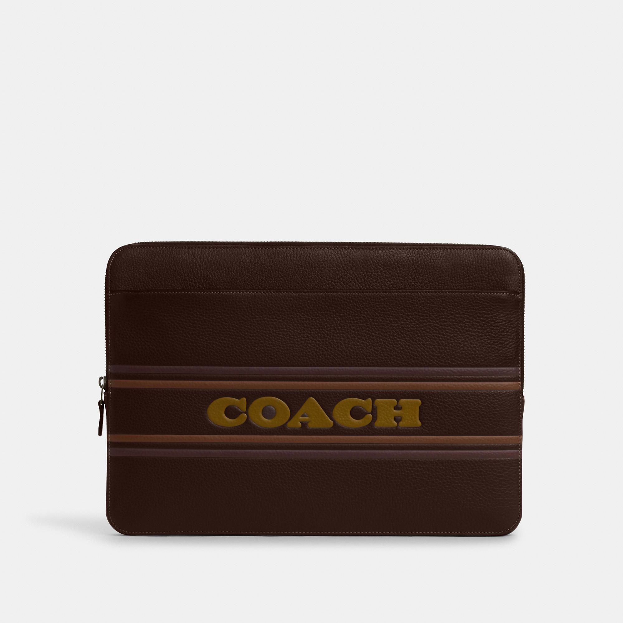 Coach Outlet Laptop Case With Coach Stripe In Brown