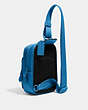 COACH®,TRACK PACK 14 IN SIGNATURE LEATHER,1 J/Blue Jay,Angle View