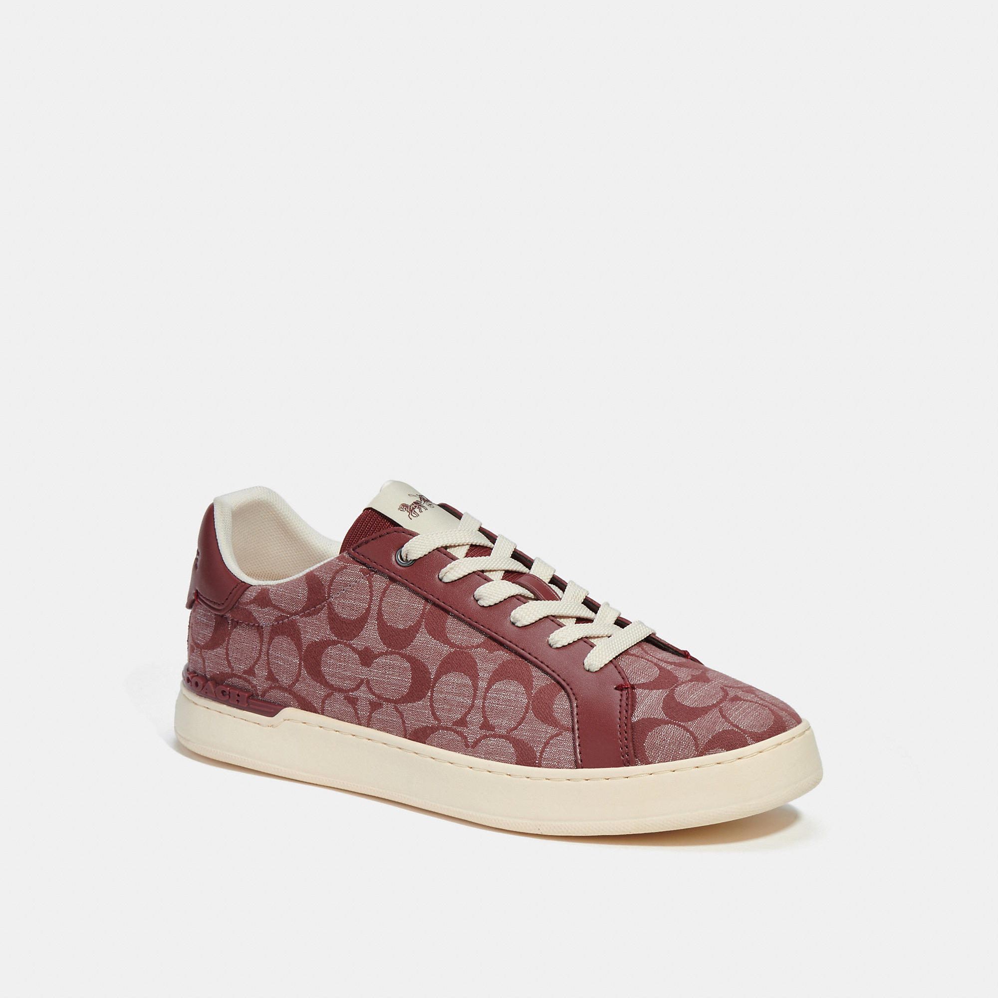 Coach Outlet Clip Low Top Sneaker In Signature Chambray In Red