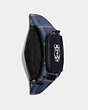 COACH®,TRACK BELT BAG WITH PLAID PRINT AND COACH STAMP,Gunmetal/Midnight Navy Multi,Inside View,Top View