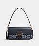 COACH®,MORGAN SHOULDER BAG IN SIGNATURE CHAMBRAY,Small,Gold/Denim Multi,Front View