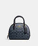 COACH®,SYDNEY SATCHEL IN SIGNATURE CHAMBRAY,Gold/Denim Multi,Front View