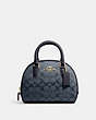 COACH®,SYDNEY SATCHEL IN SIGNATURE CHAMBRAY,Gold/Denim Multi,Front View