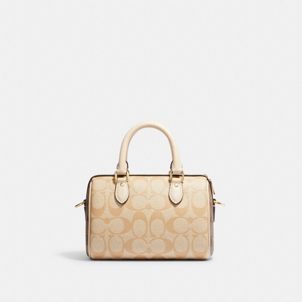 COACH®  Mini Rowan Satchel In Blocked Signature Canvas