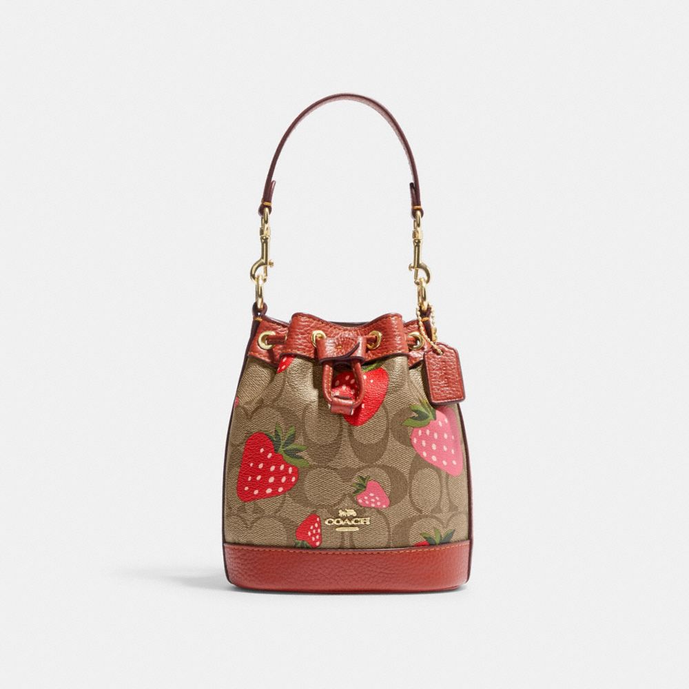 COACH® Mini Dempsey Bucket Bag In Signature Canvas With Wild