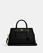 COACH®,DARCIE CARRYALL,Leather,Large,Anniversary,Gold/Black,Front View