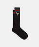 COACH®,SPORT CALF SOCKS,Cotton/Polyester,Black,Front View