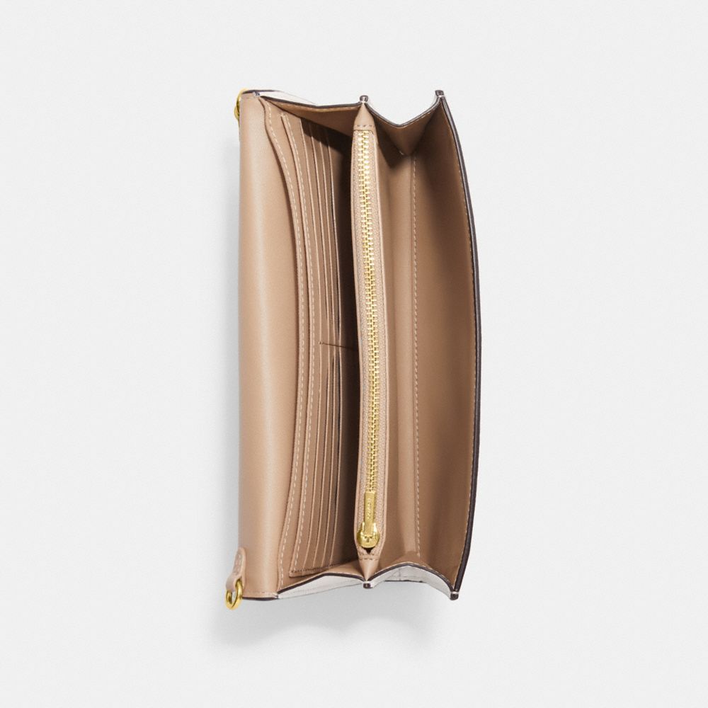 COACH®,Envelope Clutch Crossbody In Signature Canvas,,Inside View,Top View