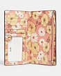 COACH®,SLIM ZIP WALLET WITH FLORAL CLUSTER PRINT INTERIOR,Gold/Chalk Multi,Inside View,Top View