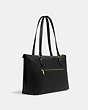 COACH®,GALLERY TOTE,Leather,Large,Everyday,Gold/Black,Angle View