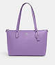 COACH®,GALLERY TOTE,Leather,Large,Everyday,Silver/Iris,Front View