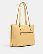 COACH®,GALLERY TOTE,Leather,Large,Everyday,Silver/Vanilla,Angle View