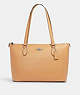 COACH®,GALLERY TOTE,Leather,Large,Everyday,Silver/Latte,Front View