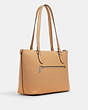 COACH®,GALLERY TOTE,Leather,Large,Everyday,Silver/Latte,Angle View