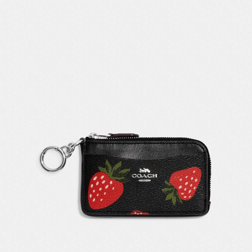 COACH® | Multifunction Card Case With Wild Strawberry Print