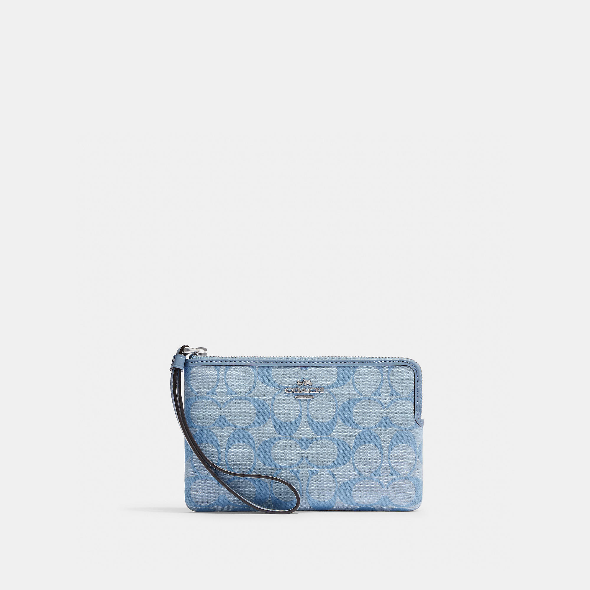 Coach Outlet Corner Zip Wristlet In Signature Chambray In Multi
