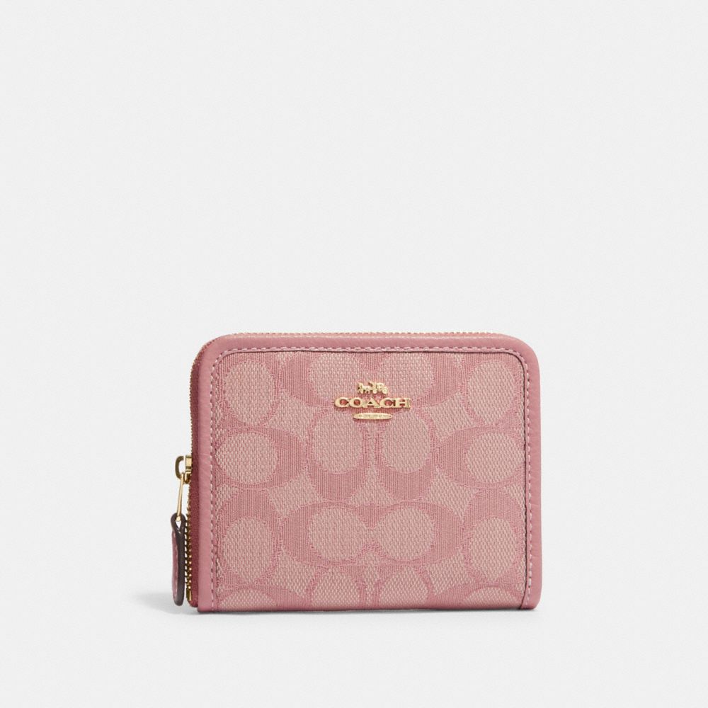 COACH® | Small Zip Around Wallet In Signature Jacquard